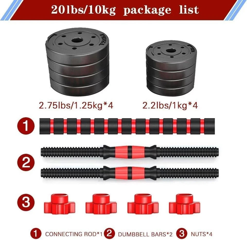 Juego De Pesas Hierro Mancuernas Para Ejercicios En Casa Para Hombre 20Lbs Set